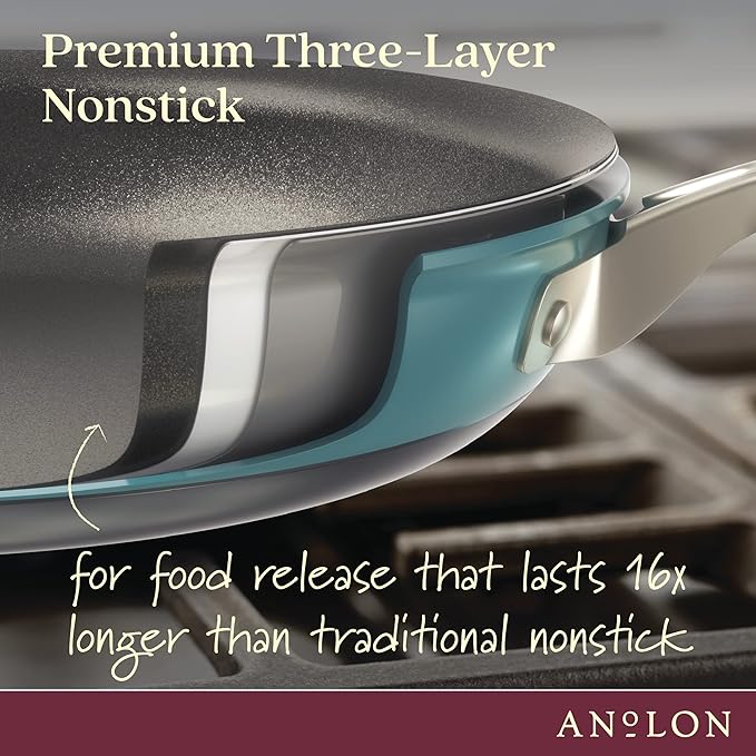 Anolon Achieve Hard Anodized Nonstick Cookware Pots and Pans Set, 9 Piece - Image 5