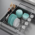 Dish Drying Rack in Sink: Expandable, 3-Slot Utensil Holder, Anti-Slip Handle. by Jouzevic