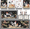 Fourluoo 10 Pcs Rooster Kitchen Dish Towels Rugs Oven Mitts and Pot Holders Set by Fourluoo