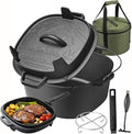 HITROCK Cast Iron Camp Dutch Oven 7QT, Pre-Seasoned Camping Dutch Oven by Unknown
