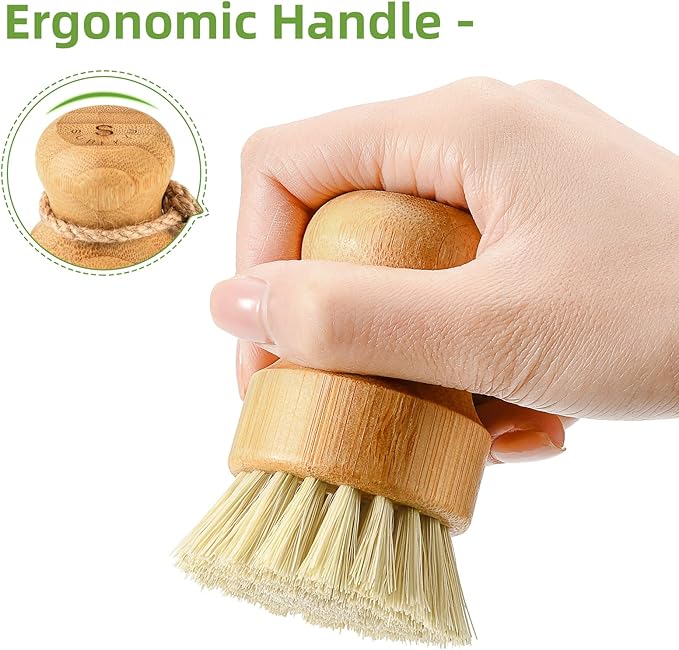 SUBEKYU Bamboo Dish Scrub Brushes - Image 4