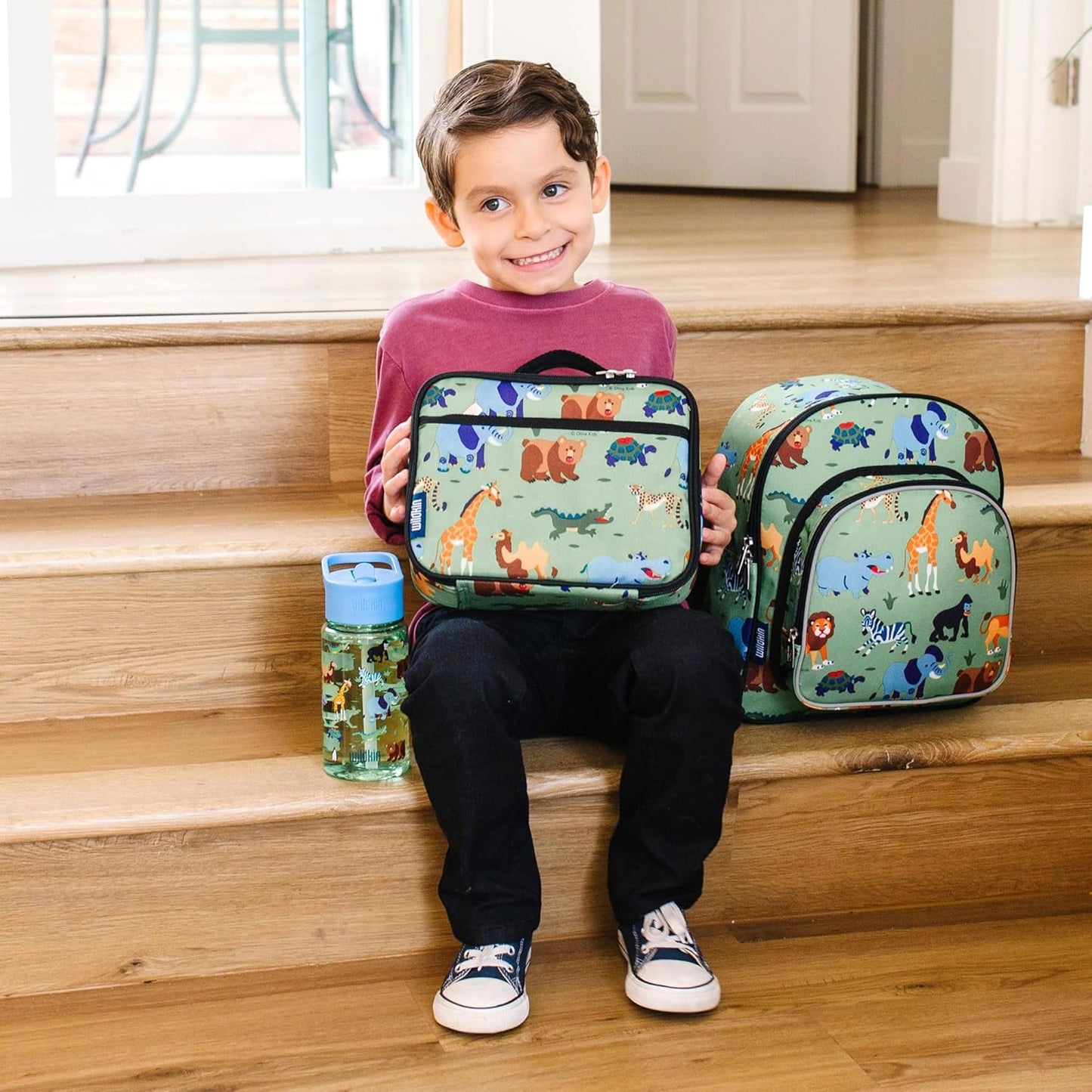 Wildkin Kids Insulated Lunch Box – Durable and Reusable for School & Travel - Wild Animals
