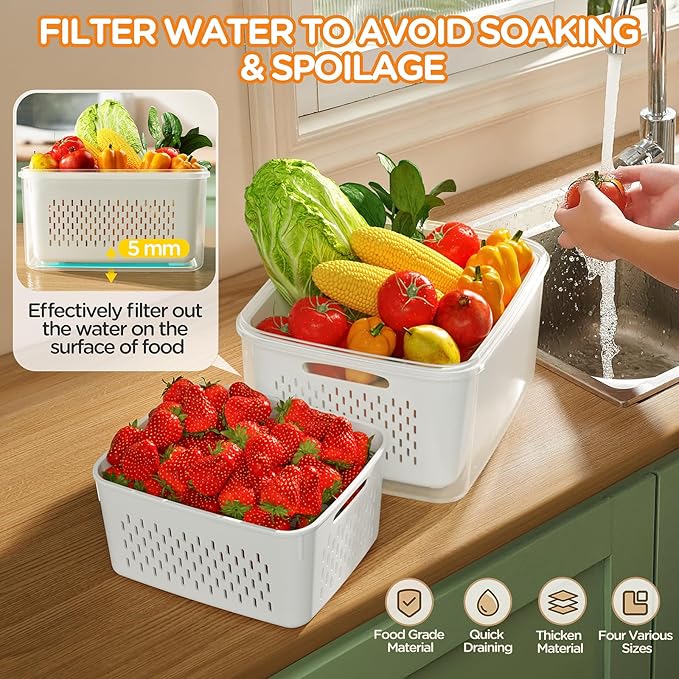 6 PCS Fruit Storage Containers for Fridge - Image 4
