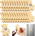 Vesici 24 Pcs Magnetic Bottle Opener 2.5" DIY Bamboo Bear Shape Baby Shower by Vesici