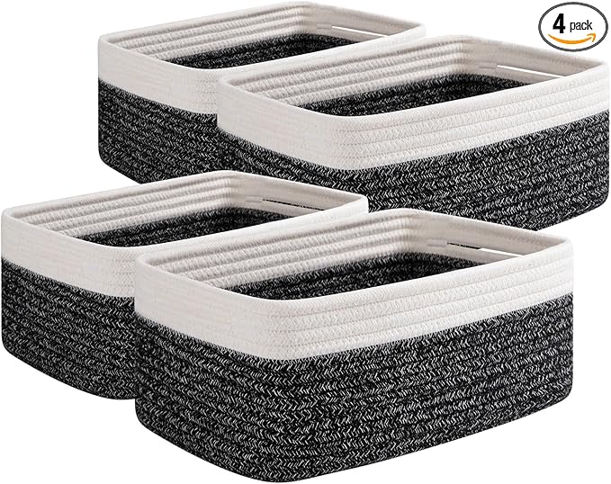 OIAHOMY 4 Pack Storage Baskets for Organizing, Small Bins for Shelves, Cute by MasterofSpaceOptimization