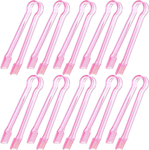 10 Pcs Plastic Buffet Serving Tongs, 6.3 Inches by Hmxpls