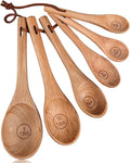 6pcs Measuring Spoons, Natural Beechwood Measuring Spoons Set Includes 1 tbsp by EsieHouzie