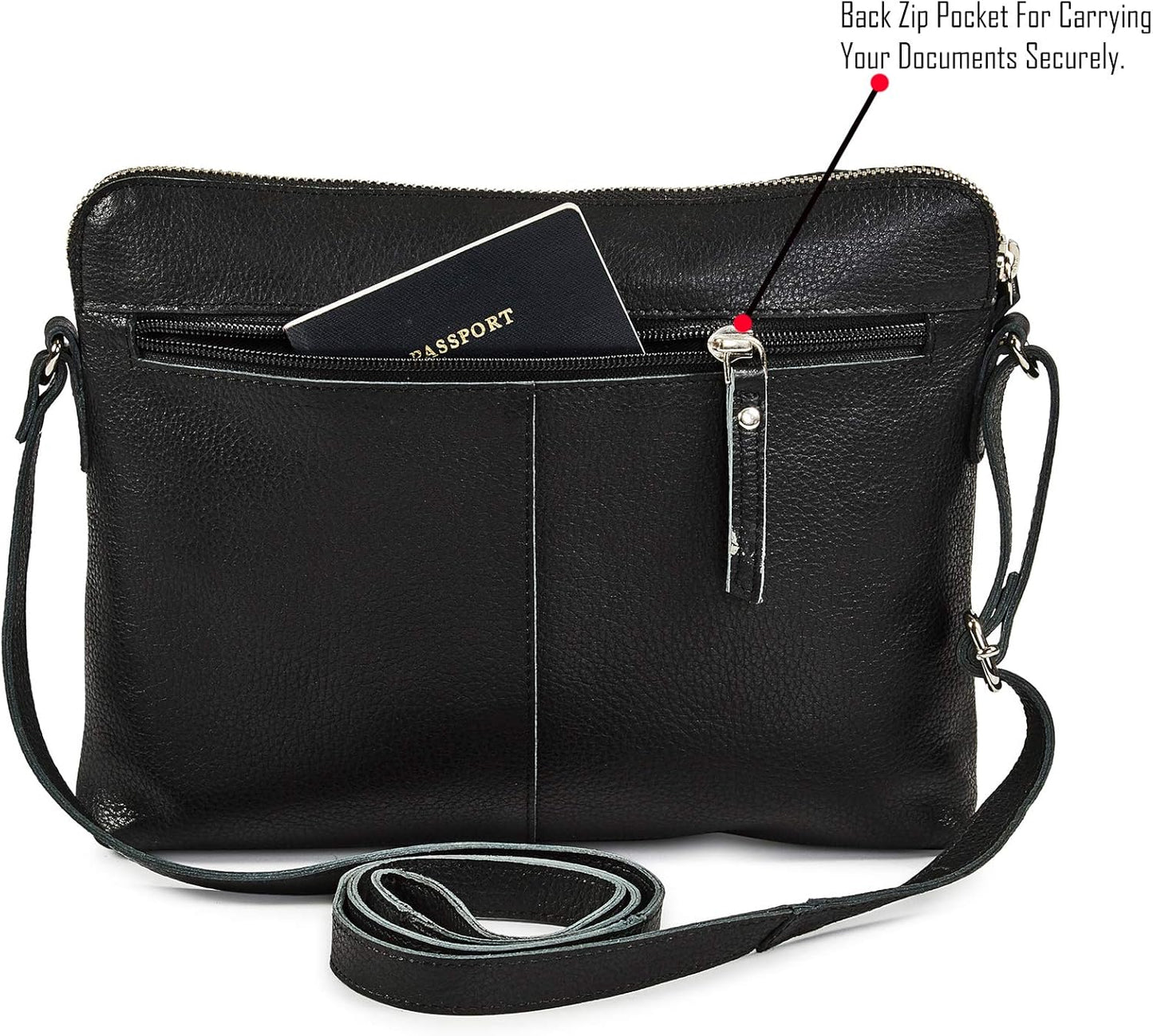 Wise Owl Accessories Small Soft Pebbled Real Leather Crossbody Handbags Purses Sling Crossover Shoulder Bag