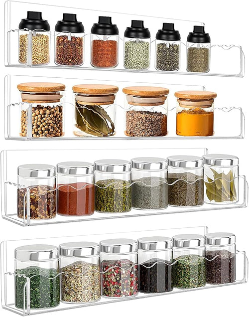 12 inch Spice Rack Wall Mounted, 4 Pack Spice Organizer Shelf by Douildhaiy