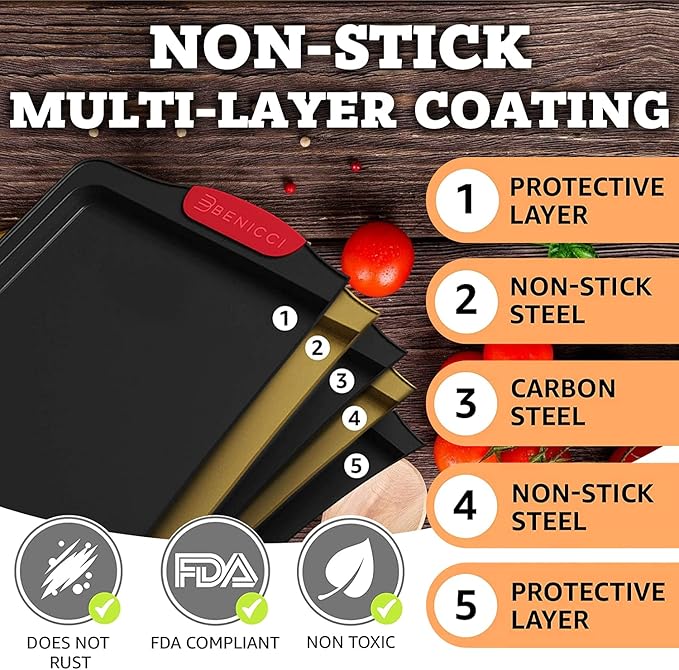 Premium Non-Stick Baking Sheets Set of 3 - Image 4