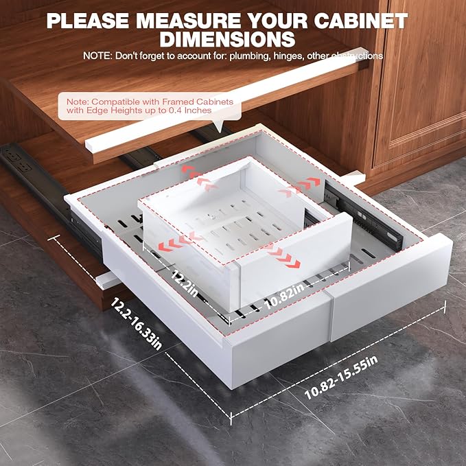 Seinloes 2 Pack Pull Out Cabinet Organizer Expandable Width and Depth, Slide - Image 6