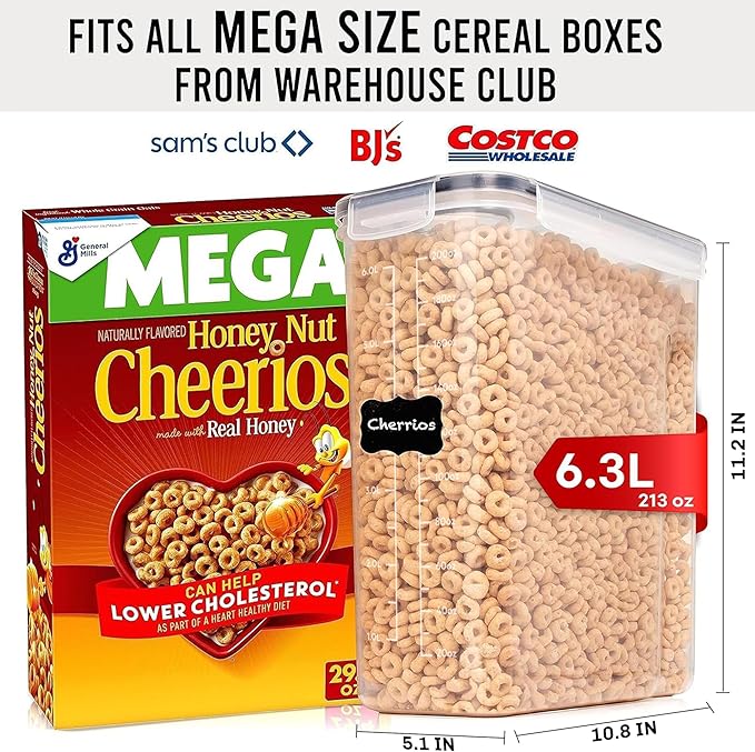 Shazo 2 Pack EXTRA Large Airtight Food Storage Cereal Containers - Image 2