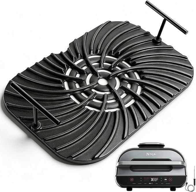 Grill Grate for Ninja Foodi FG551 Grill Accessories, Cast Iron Griddle Plate by WEBROIL