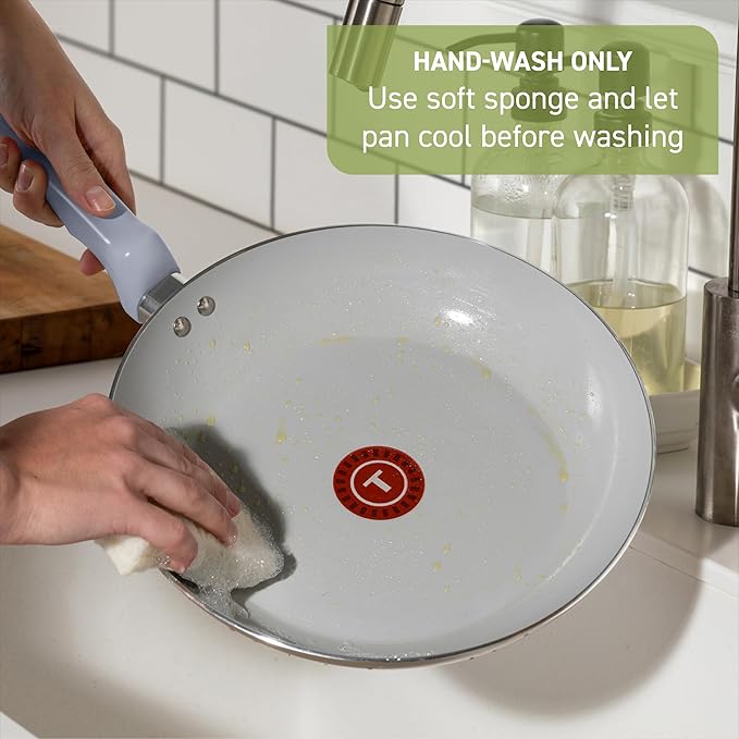 T-Fal Refresh Ceramic Nonstick Frying Pan 2-Pc Set, Oven Broiler Safe up to - Image 7