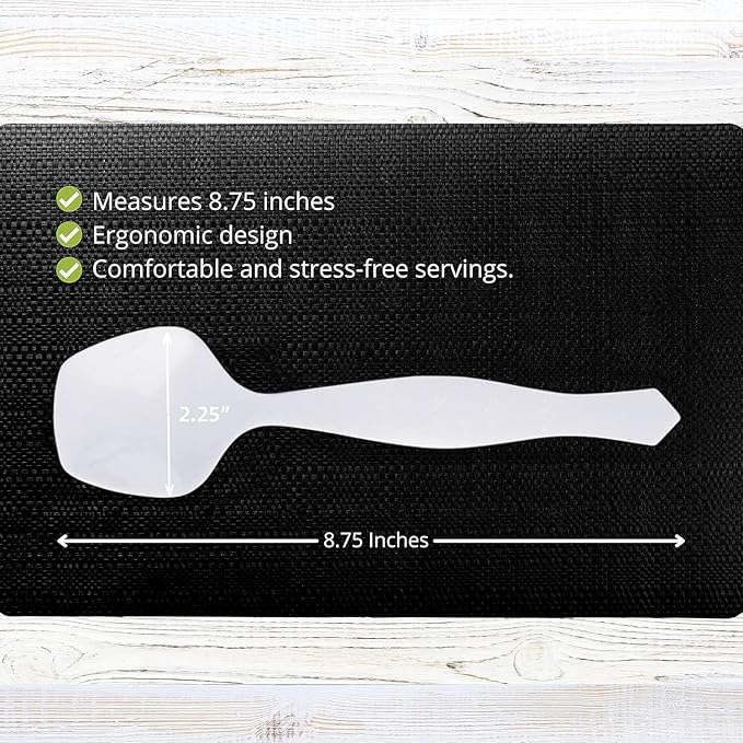 PARTY BARGAINS Disposable White Plastic Serving Spoons 8.75″ – Heavy-Duty White - Image 3