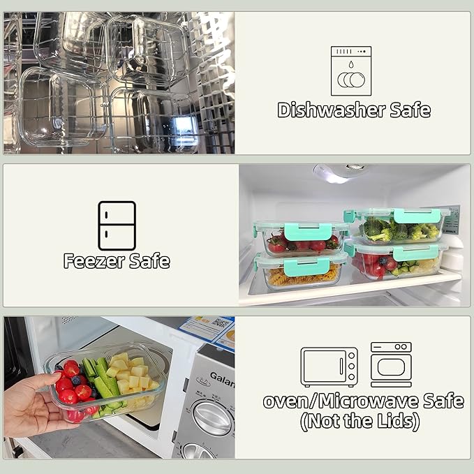 FAWLES 12 Pack Glass Storage Containers - Image 5