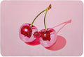 Pink Cherry Disco Ball Dish Drying Mat, Preppy Glam Cherries Coffee Bar Mat by Unknown