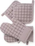 Oven Mitts and Pot Holders Set for Kitchen | 4 Pc Set| Heat Resistant Up to by Unknown