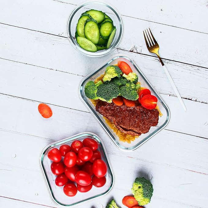 FAWLES 12 Pack Glass Meal Prep Containers - Image 4