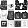 Bencailor 12 Pcs Farmhouse Kitchen Decor and Accessories Sets 4 Black and White by Bencailor