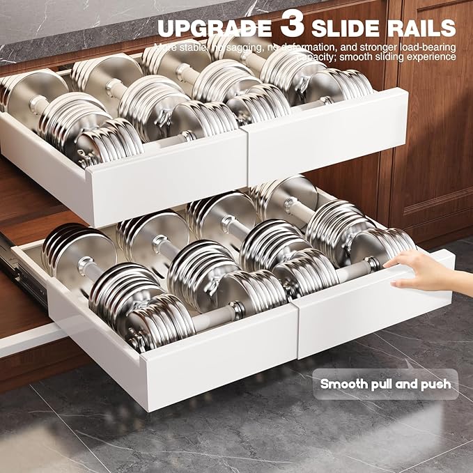 Seinloes 2 Pack Pull Out Cabinet Organizer Expandable Width and Depth, Slide - Image 8