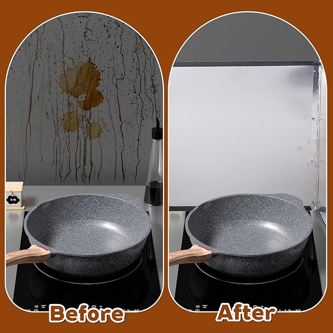 SHENLIU 3 Sided Splatter Guard, Anti Splatter Shield Stainless Steel Oil - Image 4