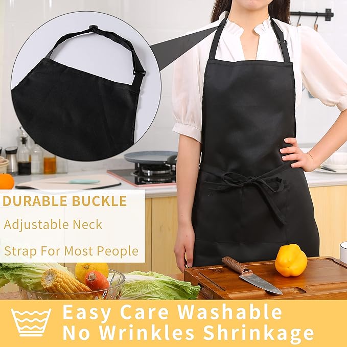 Tosewever 4 Pack Adjustable Bib Apron Waterdrop Resistant Apron - Image 2