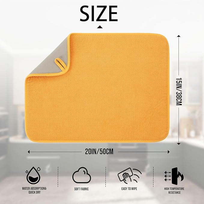 2 Pack Microfiber Dish Drying Mat - Image 2