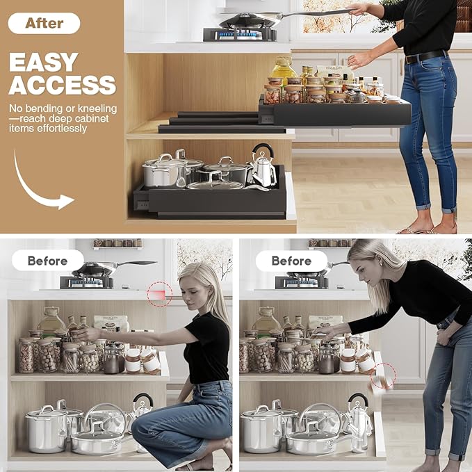 Seinloes 2 Pack Pull Out Cabinet Organizer - Image 4