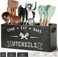 Large and Durable Wooden Kitchen Utensil Holder by Unknown
