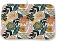 Boho Dish Drying Mat 18 x 24 Inch Pink Green Floral Drying Mat by Sorktse
