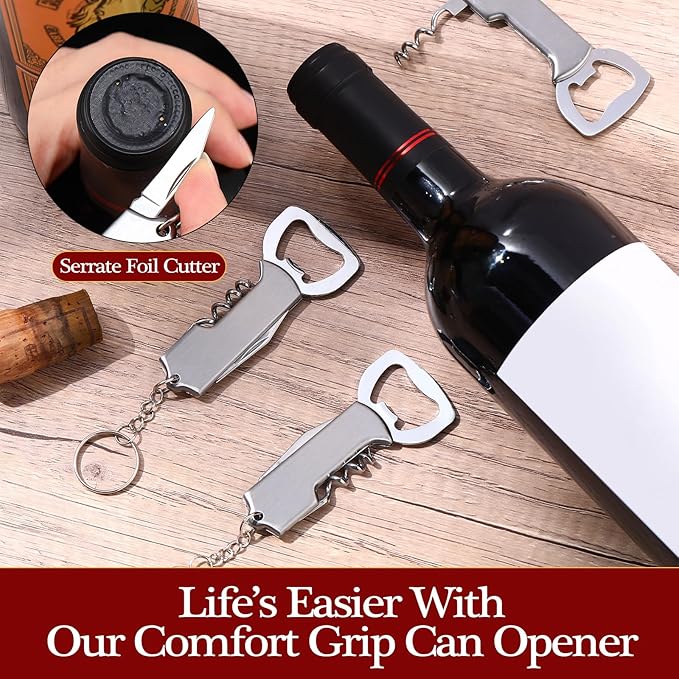 Ziliny 24 Pcs Bottle Opener Keychain Bulk Wine Bottle Beer Opener Keychain - Image 7