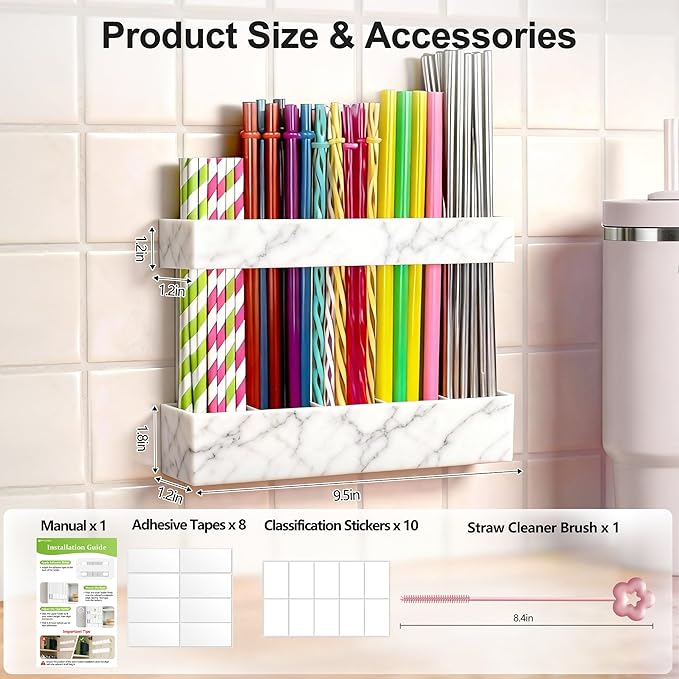 9.5” Large Acrylic Straw Holder - Image 8
