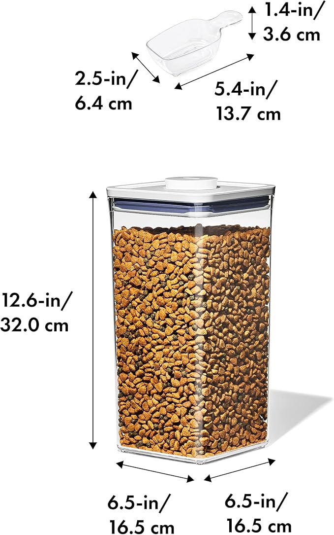 OXO Good Grips Pet Food Container 6.0 Qt | Clear | Airtight Seal | - Image 2
