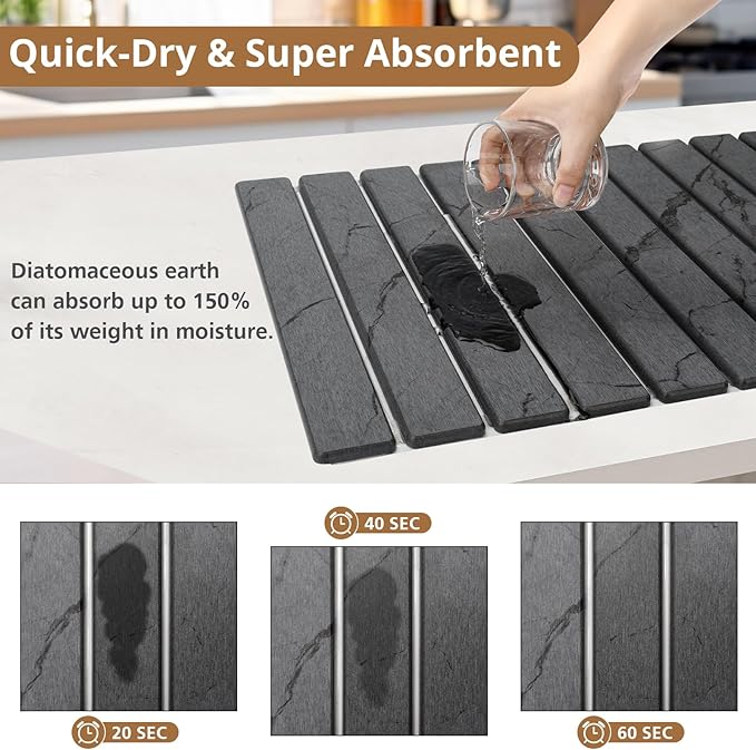 2 PCS Large Stone Dish Drying Mat - Image 3