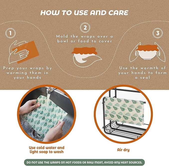 Akeeko Reusable Beeswax Food Wraps - Image 6