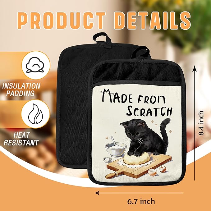 Black Cat Baking Pot Holders - Image 2