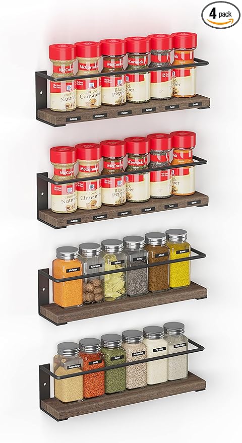 SpaceAid Spice Rack Organizer for Cabinet Door or Wall Mount by SpaceAid