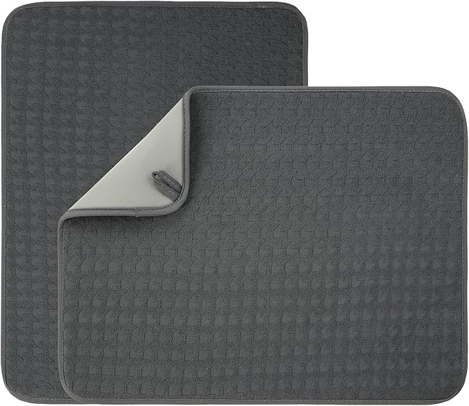 2 Pack Microfiber Dish Drying Mat by VESHE