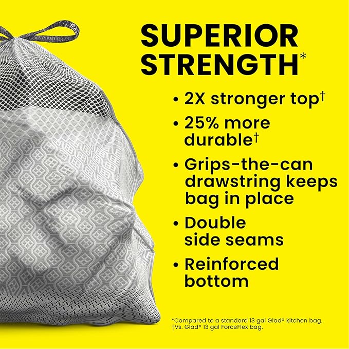 Glad ForceFlex MaxStrength Kitchen Trash Bags, 20 Gal, Fresh Clean Febreze - Image 5