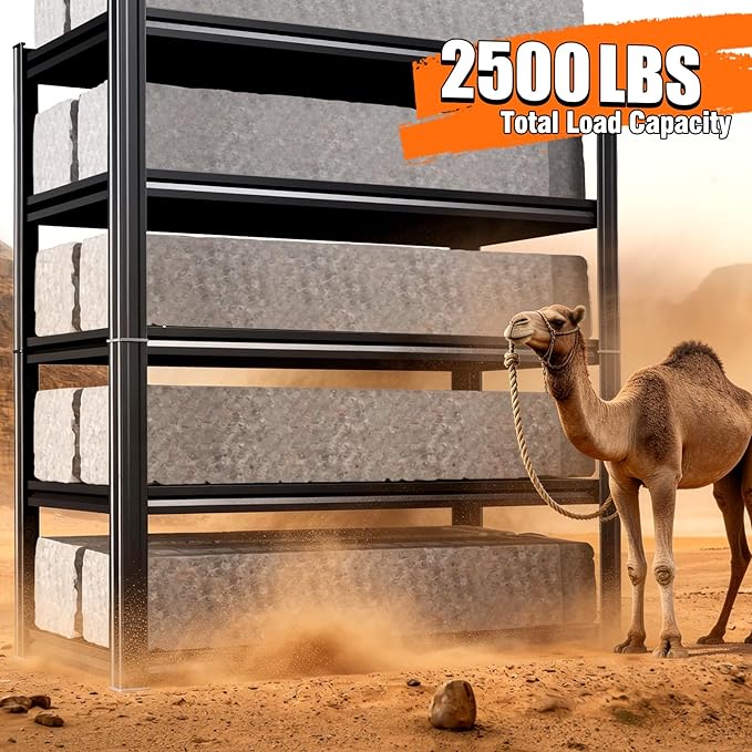 Garage Shelving-2050 lbs 5 Tier Storage Shelves, Adjustable Heavy Duty Metal - Image 4
