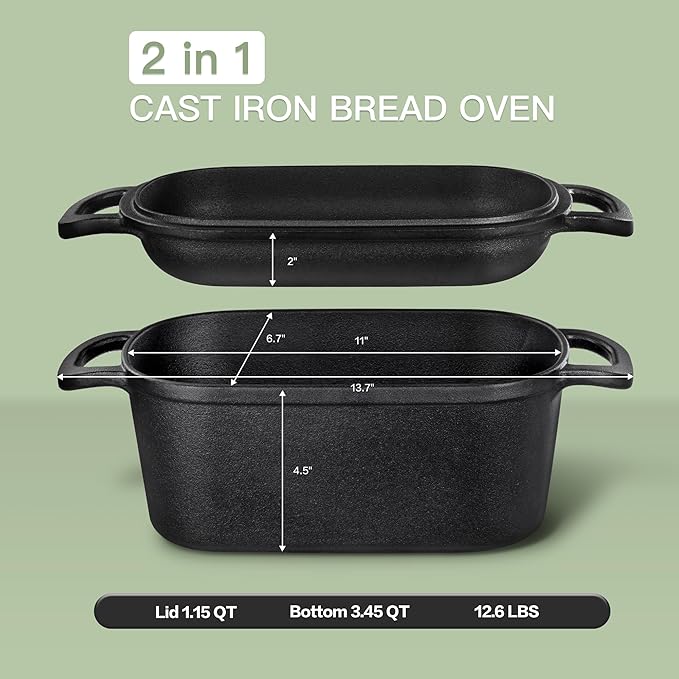 4.6 Quart Oval Dutch Oven for Bread Baking, Bread Dutch Oven for Sourdough - Image 2