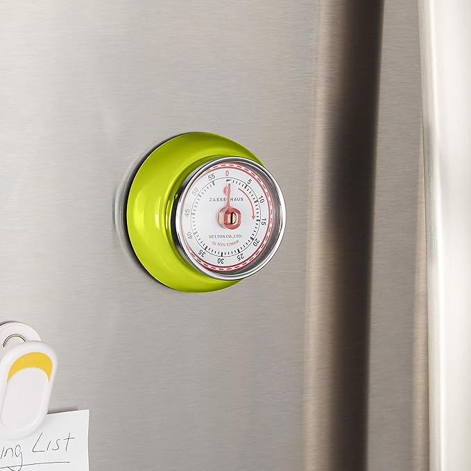 Zassenhaus Magnetic Retro Kitchen Timer, Classic Mechanical Cooking Timer - Image 4