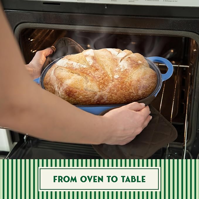 Enameled Cast Iron Bread Oven 2 Qt, Non-Stick Single Loaf Cast Iron Bread Pan - Image 6