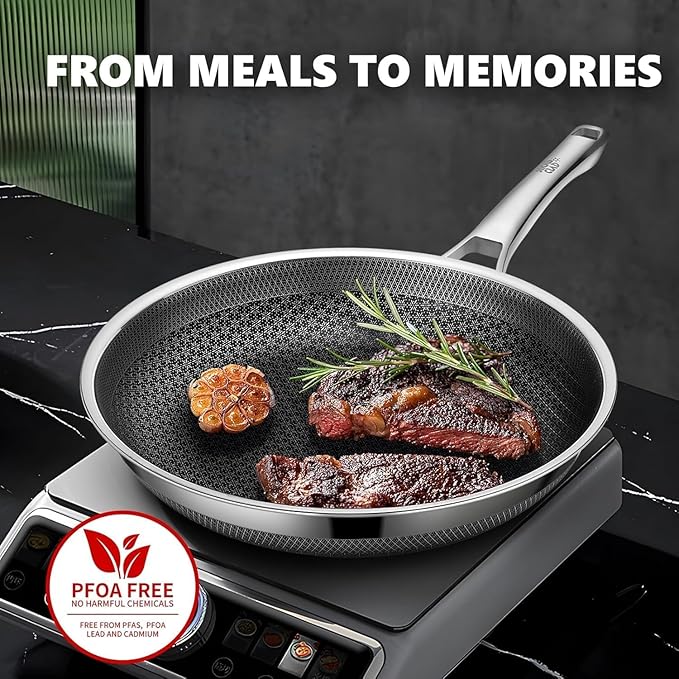 OATOFP Non Stick Frying Pans Set, Hybrid Skillet Set Nonstick, Pans - Image 6
