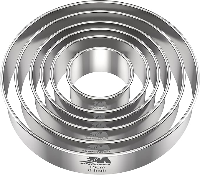 M JNGMEI 6 Pieces Stainless Steel Cookie Biscuit Cutter Set 2'' by MJINGMEI