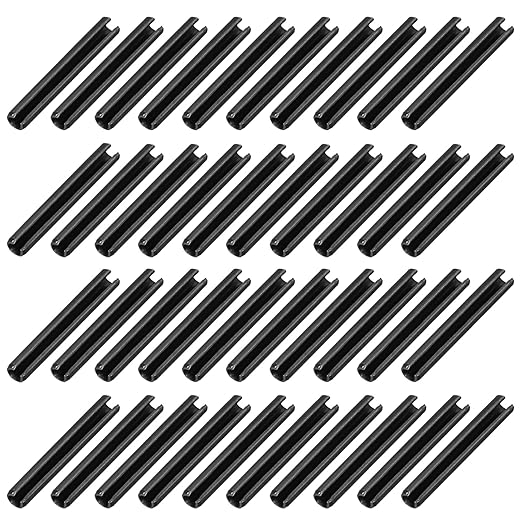 MECCANIXITY 60Pcs Slotted Split Roll Pins 1/5 Inch Dia. 1-2/5 Inch Length 65Mn by MECCANIXITY