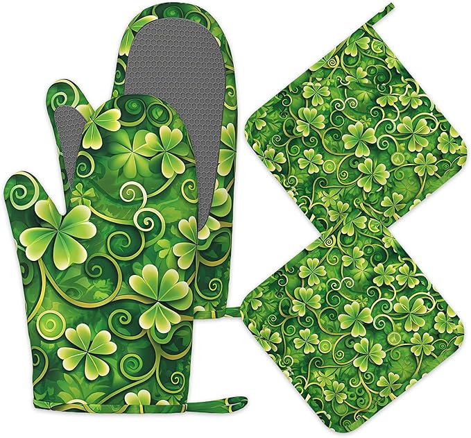 Oven Mitts and Pot Holders St. Patrick Day Silicone Kitchen Accessories Set of by Unknown