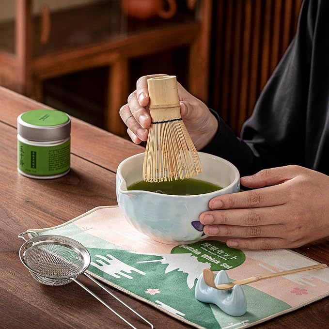 Clay&Fire Matcha Whisk Set，9 Pcs Ceramic Matcha Set, 15 OZ Matcha Bowl - Image 5