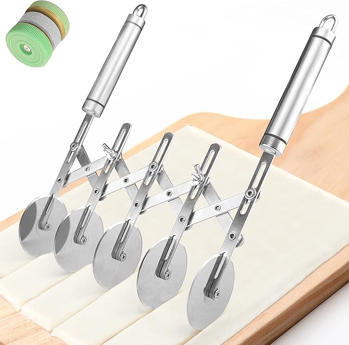 Star Brand Pastry Cutter with Grinder Spaghetti Dough Roller Knife Stainless by STAR